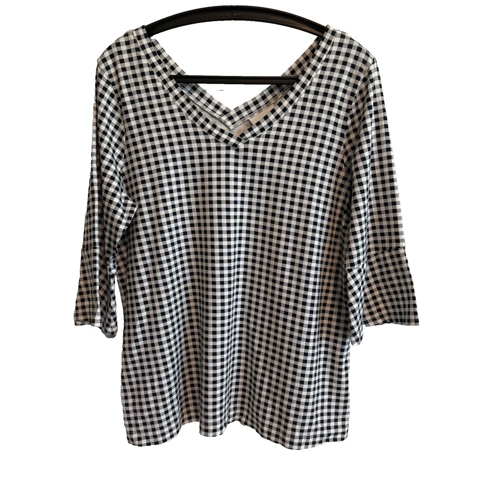 J Jill V-Neck 3/4 Bell Sleeve Top Sz M Cottagecore Boho Business Casual Chic